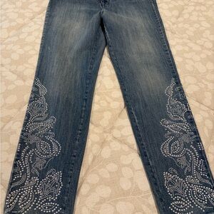 NWT Soft Surroundings Blue Embellished Jeans